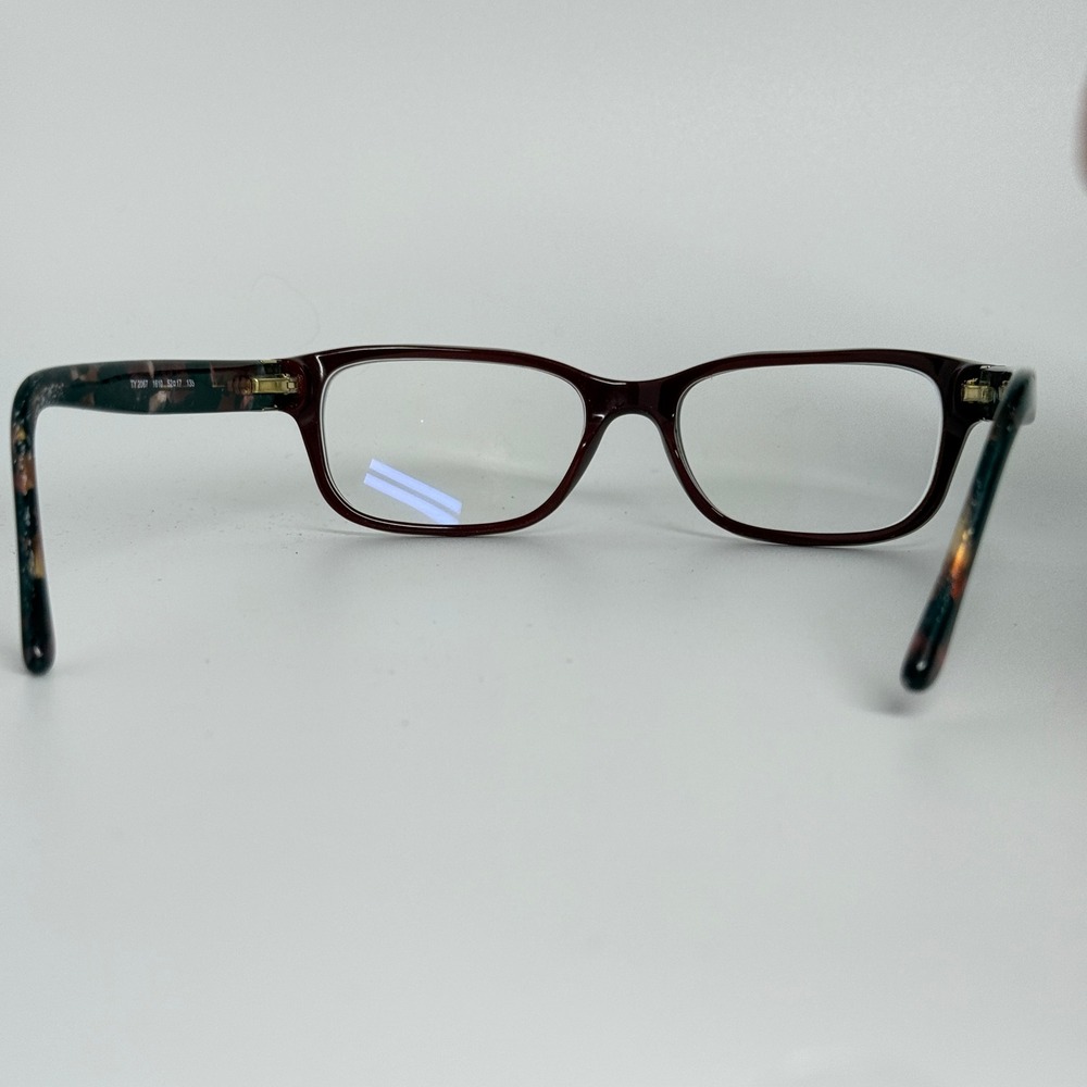 Tory Burch TY 2067 1610 Eyeglasses Burgundy Tortoise Rectangle Frames 52-17-135 - Picture 3 of 7